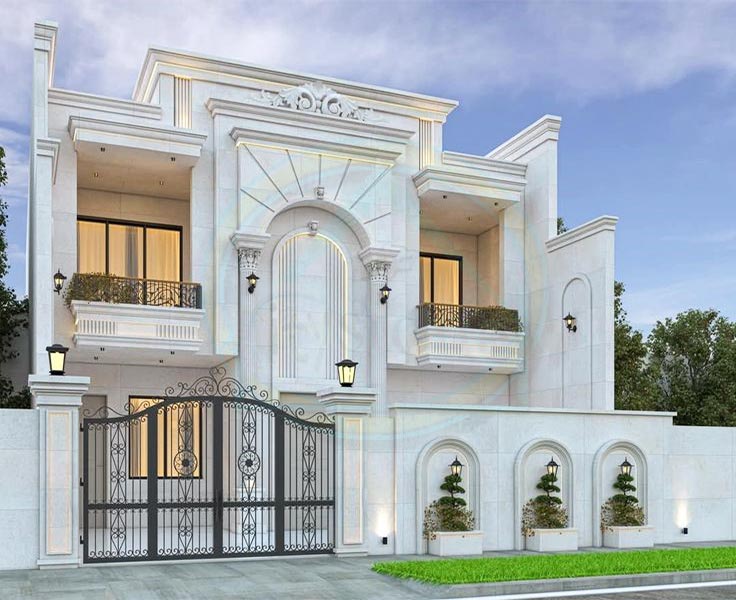 واجهات منازل حجر أبيض